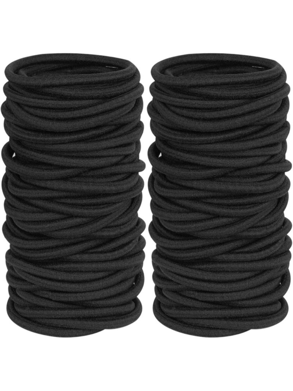 120 Black Hair Ties for Thick Curly Hair - Elastic Ponytail Holders for All Hair